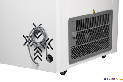 Ларь морозильный GELLAR FG 400 C прямое стекло красный