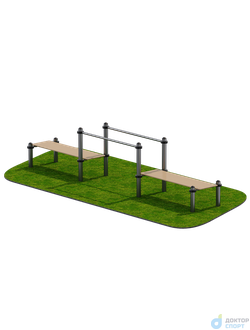 Низкие брусья с двумя скамьями