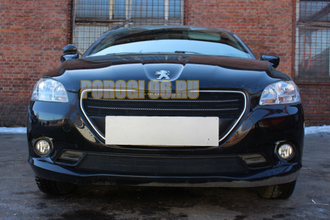 Защита радиатора Peugeot 301 2013- black верх