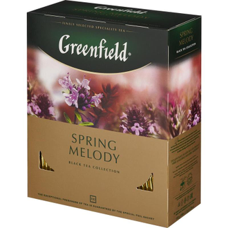 Чай черный Greenfield Spring Melody с ароматом фруктов и душистых трав 100 пакетиков