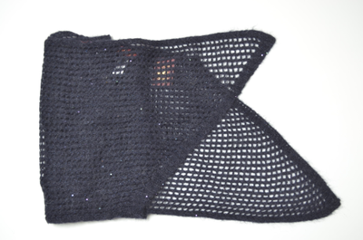 Синий вязаный палантин паутинка с пайетками Италия визио