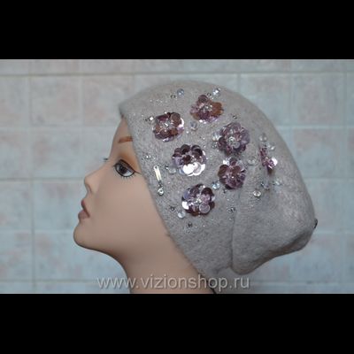 Вязаная шапка для женщин осень - зима 2017 - 2018  Vizio Италия 5800 розовая