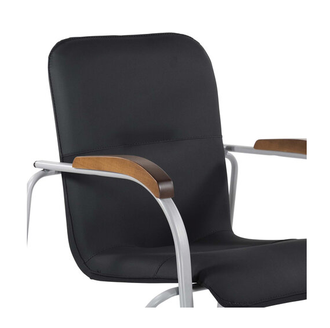 Кресло для приемных и переговорных BRABIX "Samba CF-105 BOX-2", хром, орех (D-8), черный, разобрано