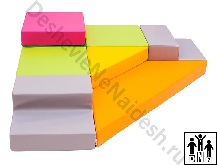 Мягкий модульный Спортивный комплекс «Островок-3» серый