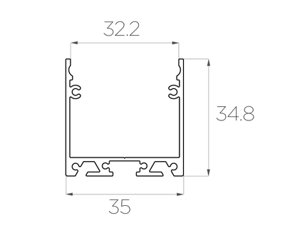 Алюминиевый профиль 4L-3535-2.5m-S ANOD+OPAL