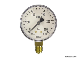 Манометр для АВД с вертикальным входом, 250bar, 1/4внеш, нерж.сталь
