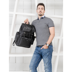 Кожаный рюкзак Voltaggio black (арт. 3091-01)