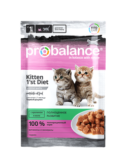 Пауч Probalance (Пробаланс) влажный корм (пауч) для котят с кроликом в желе 85 г