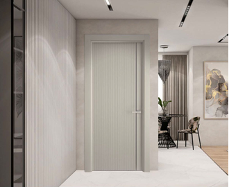 Межкомнатная дверь "Line 1" галечный серый RALL 7032 (глухая)