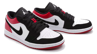 Nike Air Jordan Retro 1 Low Black White Og Черные, белые и красные