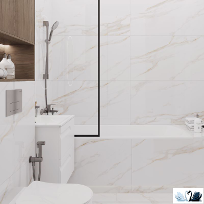 Керамогранит Italica Calacatta Regal Gold 60х60 см белый полированный