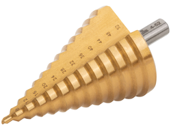 Сверло ступенчатое HSS по металлу, 13 ступеней 4-8-12-16-20-24-28-32-36-40-44-48-52 мм MOS 36387М