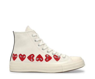 Кеды Converse Play Comme des Garçons Ox White Multi Heart высокие белые фото 162972c