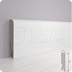 Плинтус МДФ Лука Пл 80 Дуб кантри белый