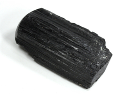 Турмалин чёрный шерл, кристалл стоячий, полированная верхушка, Бразилия (58*32*20 мм, 85 г) №29743