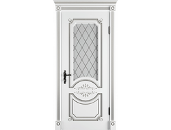 Дверь со стеклом Милана, белая эмаль