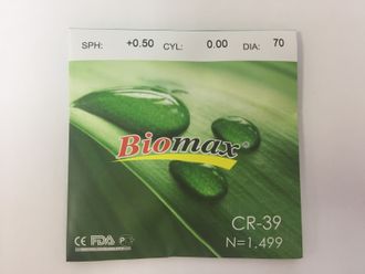 Линзы CR-39  Biomax +/-4.25 /+/-6.00 (70 mm)