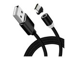 Кабель USB Type-C (USB A штекер - Type-C штекер) 1м, магнитный 360, тканевый