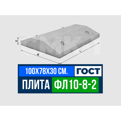 Фундаментная плита ФЛ 10-8-2 ГОСТ 13580-85