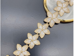 КРУЖЕВНАЯ ЛЕНТА, 3.5 СМ. АРТ. К-00023, 1 МЕТР. ЦВЕТ: Белый/золотистый