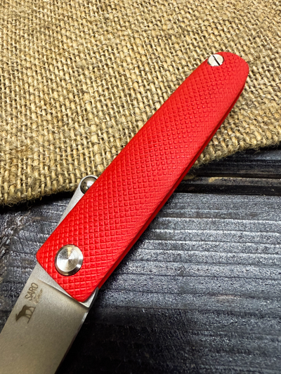 Фрикционный складной нож Скин-ду Малый сталь ELMAX, рукоять G10 красный
