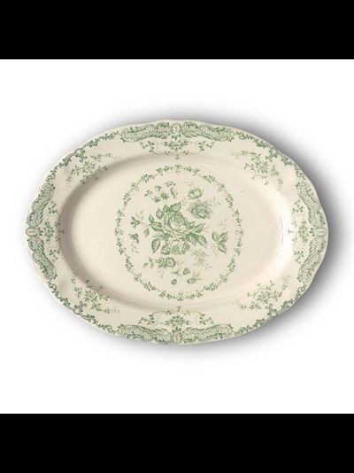 Блюдо овальное 30,5x22 см, цвет декора шалфей