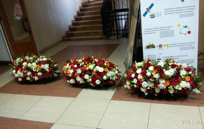 Большой букет из искусственных цветов - Фламенко № ОС002 - для оформления мероприятия и сцены