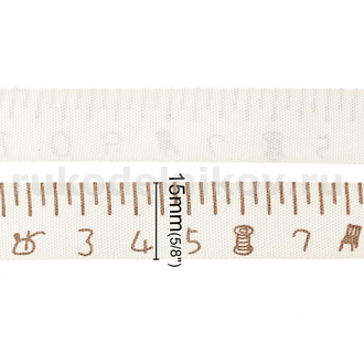 лента хлопчатобумажная "Мерная лента", ширина-15 мм, отрез-1 метр