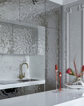 Декоративная нержавеющая сталь 3D Mirror Water Ripple Middle Silver Артикул - 8К (М) / рябь на воде (серебро)