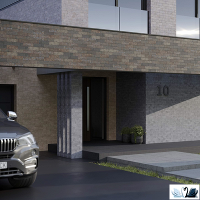 Плитка фасадная Belani Brick wall 25 х 7,5 см серый Береза керамика