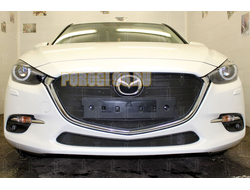 Защита радиатора Mazda 3 2016-2019 black верх