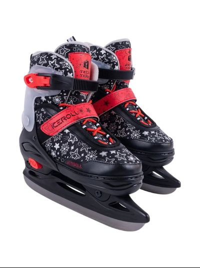 Детские раздвижные коньки Iceroll красно‑чёрные 31–34 S