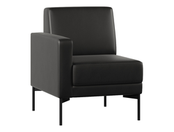 Модуль Everprof Gamma с подлокотником одноместный правый Экокожа Черный