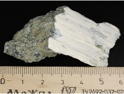 Брусит (немалит), волокнистый брусит, змеевик, коллекционный образец, Россия, КЧР, Урупский район, м-ние. Белые осыпища (52*38*17 мм, 20 г) №29663