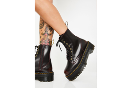 мартинсы милитари бордо на платформе 
