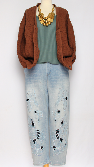 Куртка-жакет хлопок "Строченая" шоколад до р.54