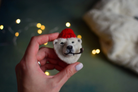 Очный мастер-класс по сухому валянию " Брошь Медведь  Полярник" в Москве