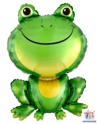 Лягушка 84 см фольга ( шар + гелий + лента)