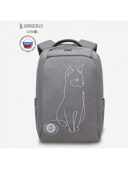 Рюкзак школьный GRIZZLY RG-366-2 серый