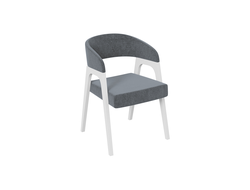 Кресло Техас 1 Белый матовый/тк. №219 Велюр Jercy graphite