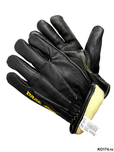 Перчатки цельнокожаные утепленные черного цвета Force DARK SIDE ZIMA