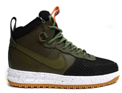 Nike lunar force 1 duck boot Черные c зеленым (41-45) Арт. 043F-A