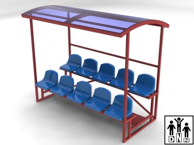 Быстровозводимая трибуна 2-х рядная с крышей