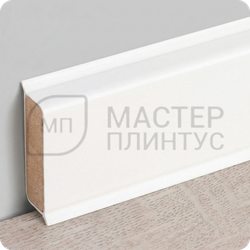 Напольный плинтус с мягким краем Dollken cubu flex life, высота 40 мм. толщина 11 мм. цвет белый