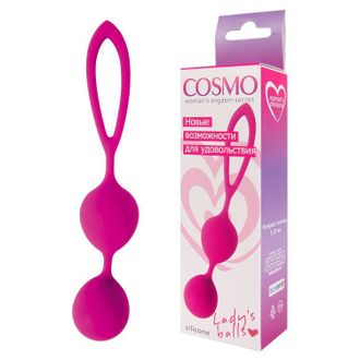 Ярко-розовые вагинальные шарики Cosmo с петелькой Производитель: Bior toys, Россия