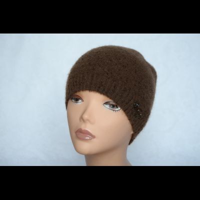 Vizio коричневая шапка с бисером 4528