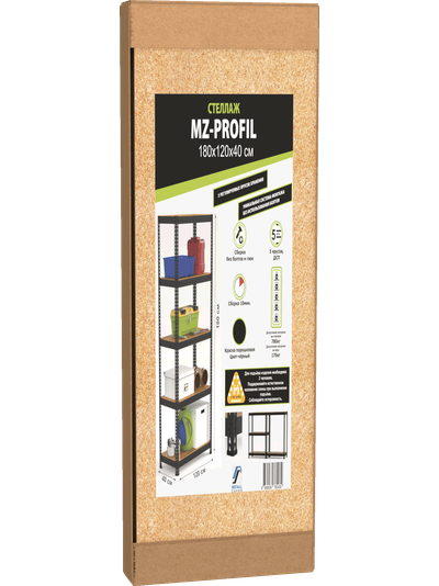 Стеллаж MZ-PROFIL 180х75х35х5, 1800х750х350 мм