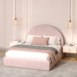 Кровать Rainbow 140 на 200 (Розовый)