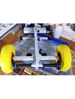 ТЕЛЕЖКА ДЛЯ ЛОДОЧНОГО МОТОРА "МИЧМАН - 2.1" (полиуретановые колеса)