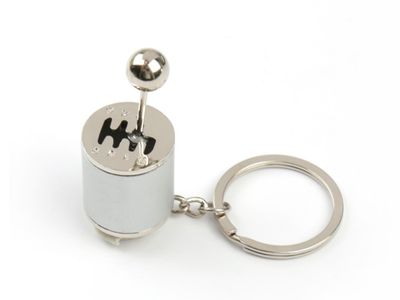 Брелок рычаг КПП, металл, СЕРЕБРО